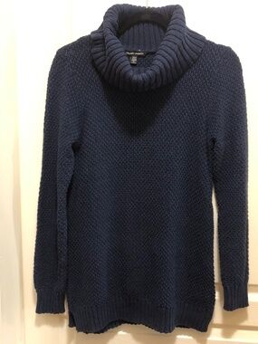 Hilary Radley women’s Medium navy blue cowl neck sweater cotton
